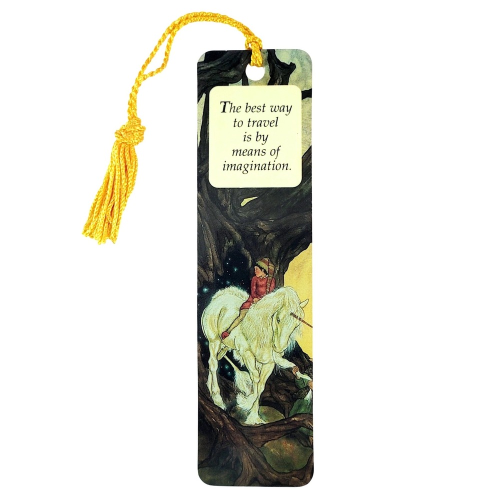 Vintage 80s Magical Unicorn Bookmark Midnight- Michael Hague 1982 Antioch H-1287